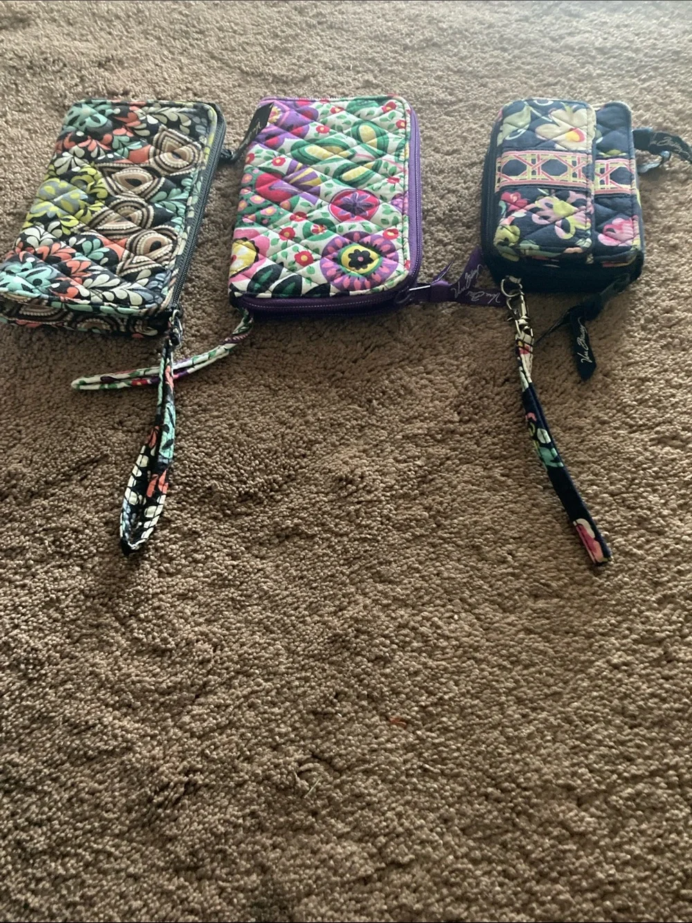 Vera Bradley Quilted Floral Multi-Color Wristlet Trio